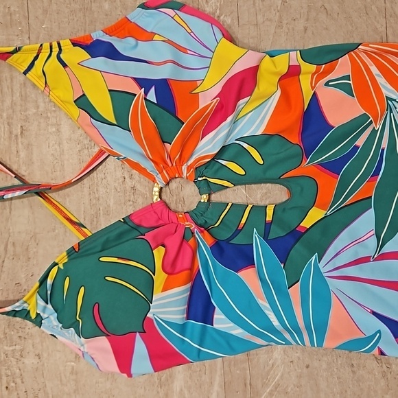 💕BLEU ROD BEATTIE💕 Life Of The Party Plunge Neck One Piece Swimsuit ~ 6 NWT - Picture 8 of 13